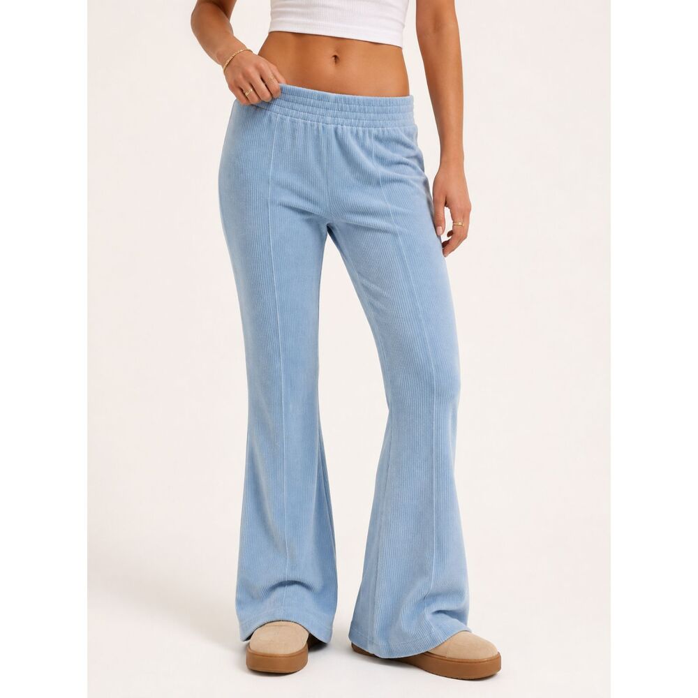 Aerie Corduroy Flare Pants M Regular Blue Pull On Bell Bottom Y2K 70s Boho
